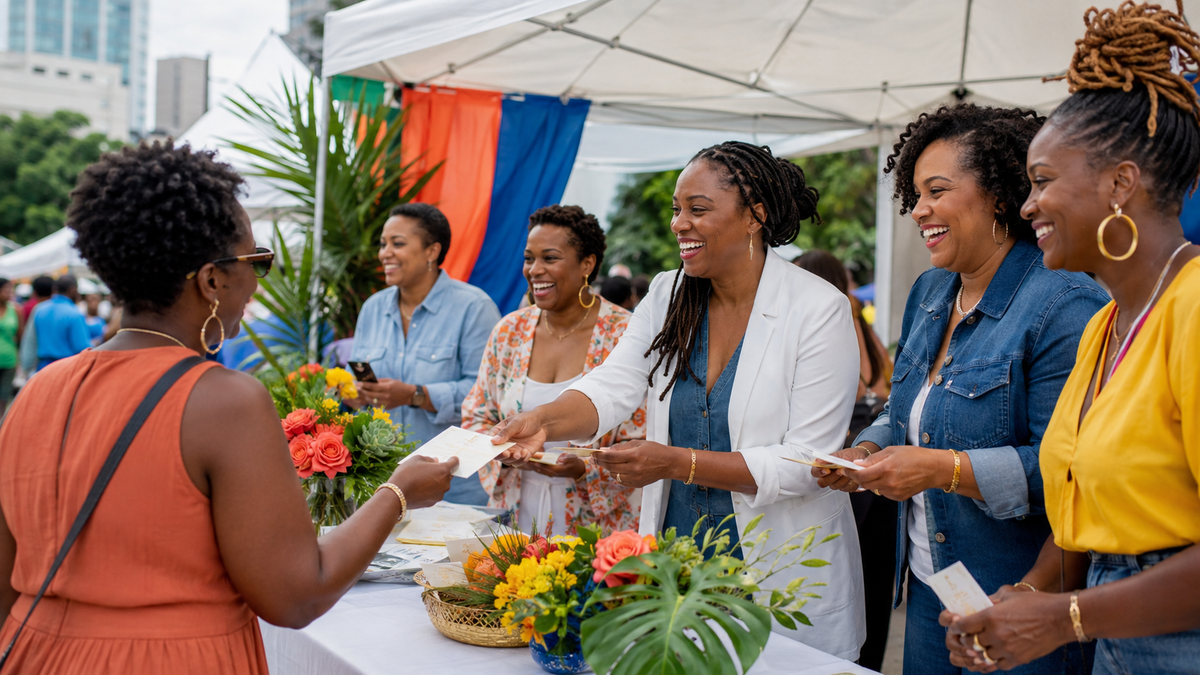 MoHERvation ambassadors welcoming women at a community festival